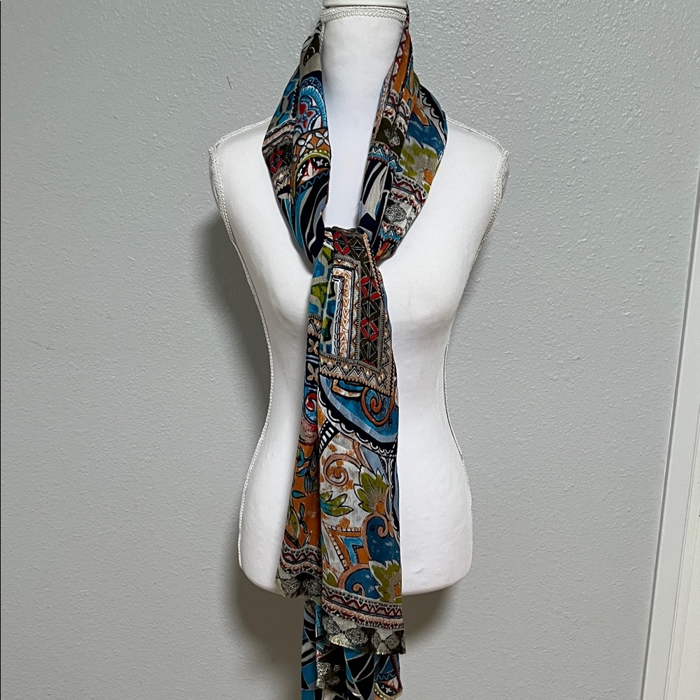 Colorful Patterned Scarf - Picture 3 of 3